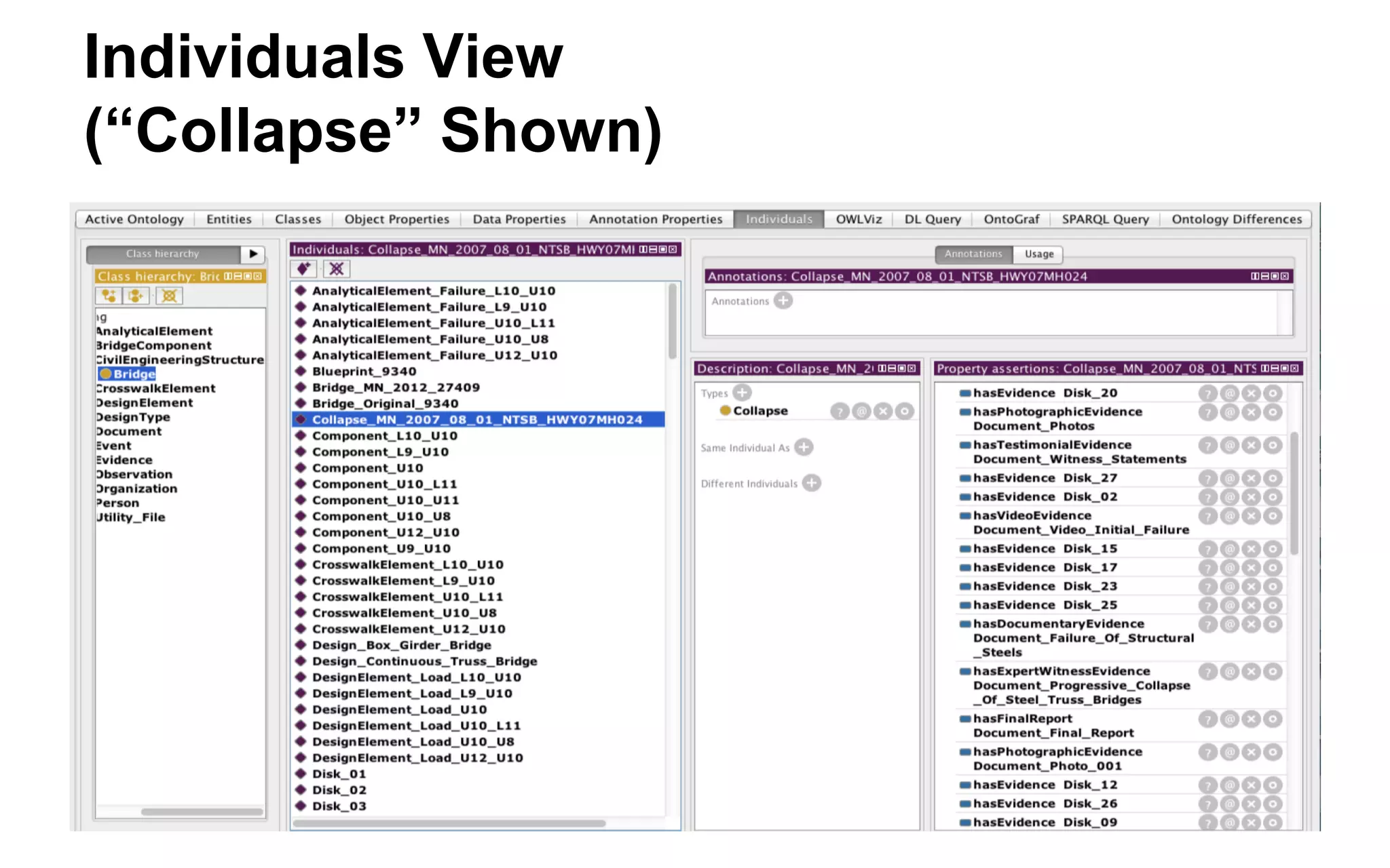 Individuals View (“Bridge_Original_9340” Shown)  