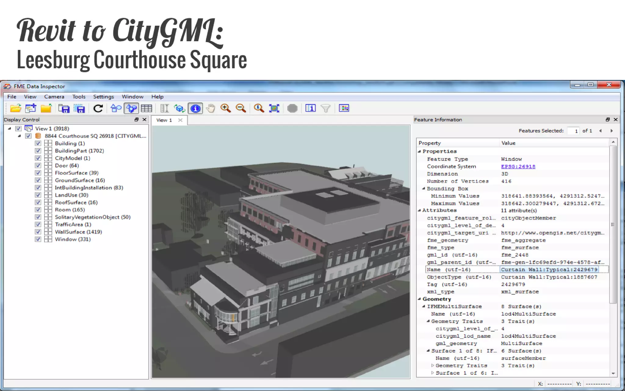 IFC to CityGML Result  