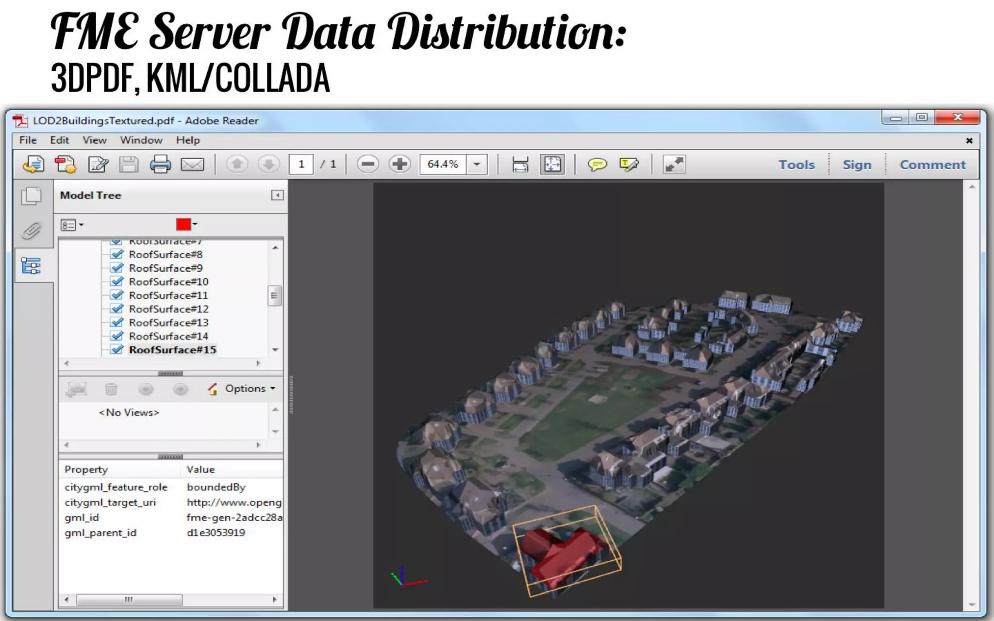 GeometryValidator for 3D 
•Checks for solids with inverted faces, dangling surfaces, unsealed solids, etc 
•Flag errors with meaningful attributes and geometric locations of the errors 
•Chain multiple validators to isolate problems of interest (e.g 2d before 3d) 
•Repair option for 3D surfaces and solids  