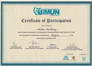 Bimun certificate of delegation