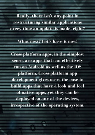 Really, there isn’t any point in
restructuring similar applications
every time an update is made, right?
What next? Let’s ...