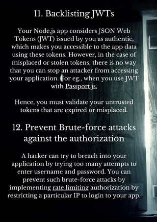 How to Make Your NodeJS Application Secure (24 Best Security Tips ) | PDF