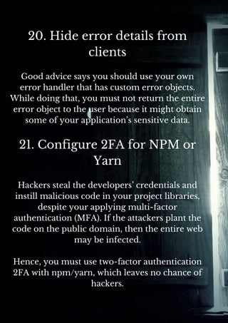 How to Make Your NodeJS Application Secure (24 Best Security Tips ...