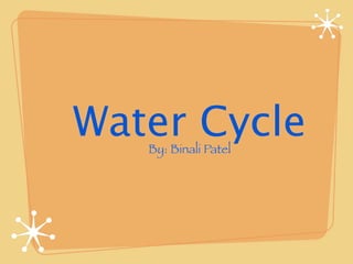 Water Cycle
    By: Binali
 