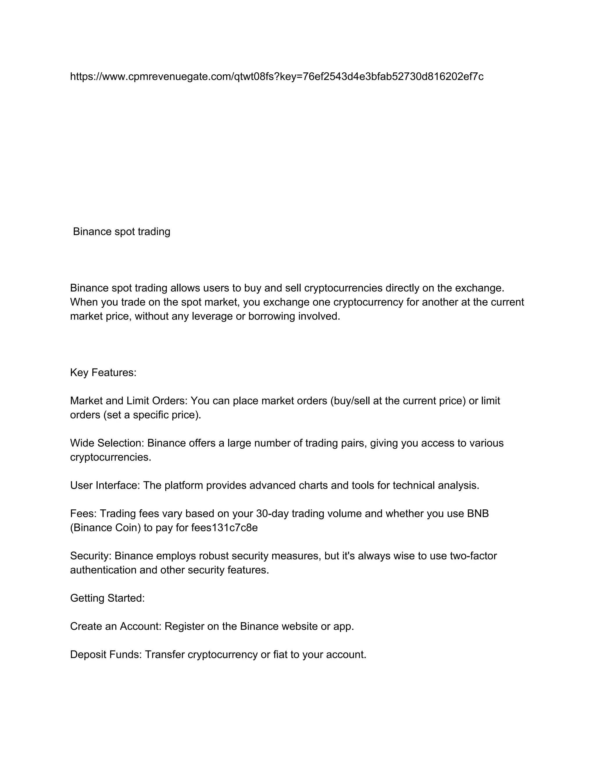 binance spot trading strategies how to earn | DOCX