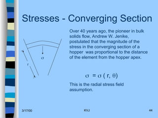 Jenike Chart Bin and Hopper Design Lecture from Solids processing lab | PPT