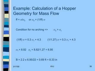 Bin and Hopper Design Lecture from Solids processing lab | PPT