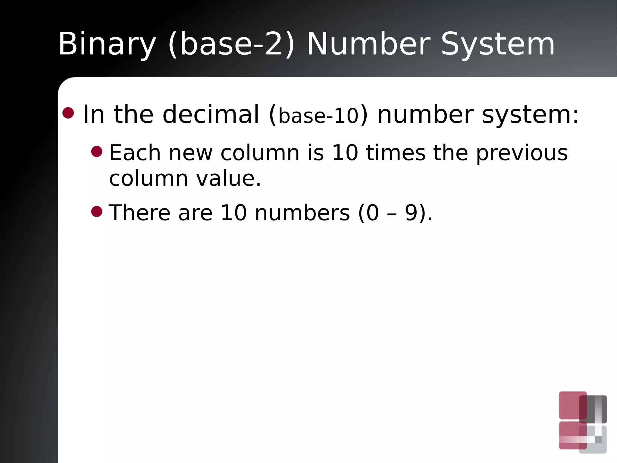 Introduction to the Binary Number System | PPT