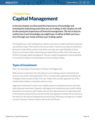 Page 18
Connect With Us:
Chapter Four: Capital Management
›› Chapter Four
CapitalManagement
Inthelastchapter,wediscussedth...