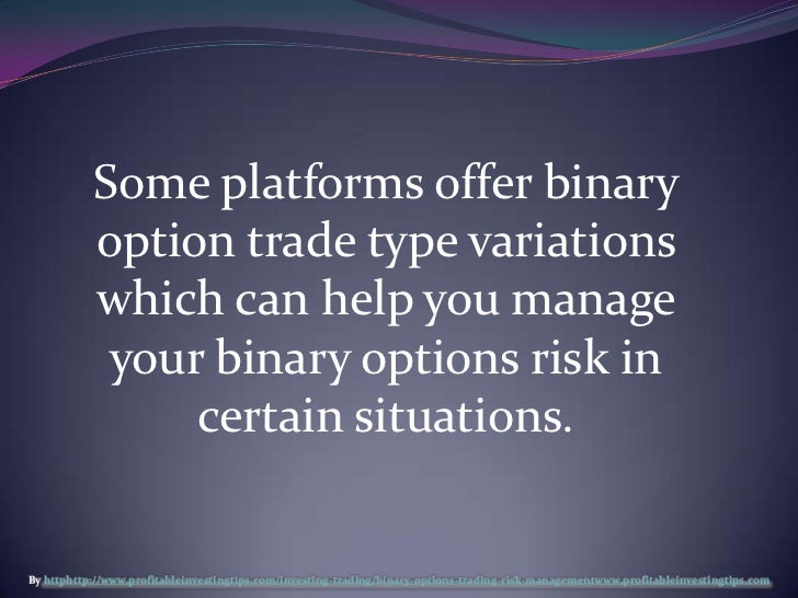 Binary options dangers