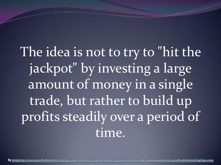 Binary options risk reward