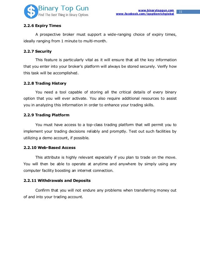 Binary options when to enter trades