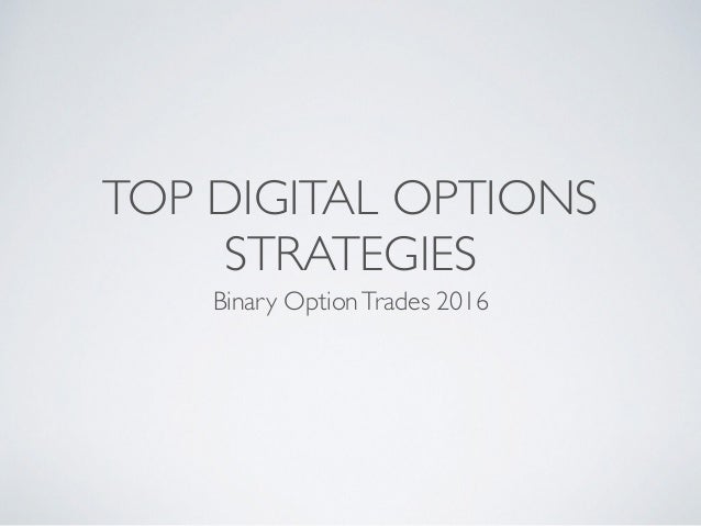 Best binary options trading strategies