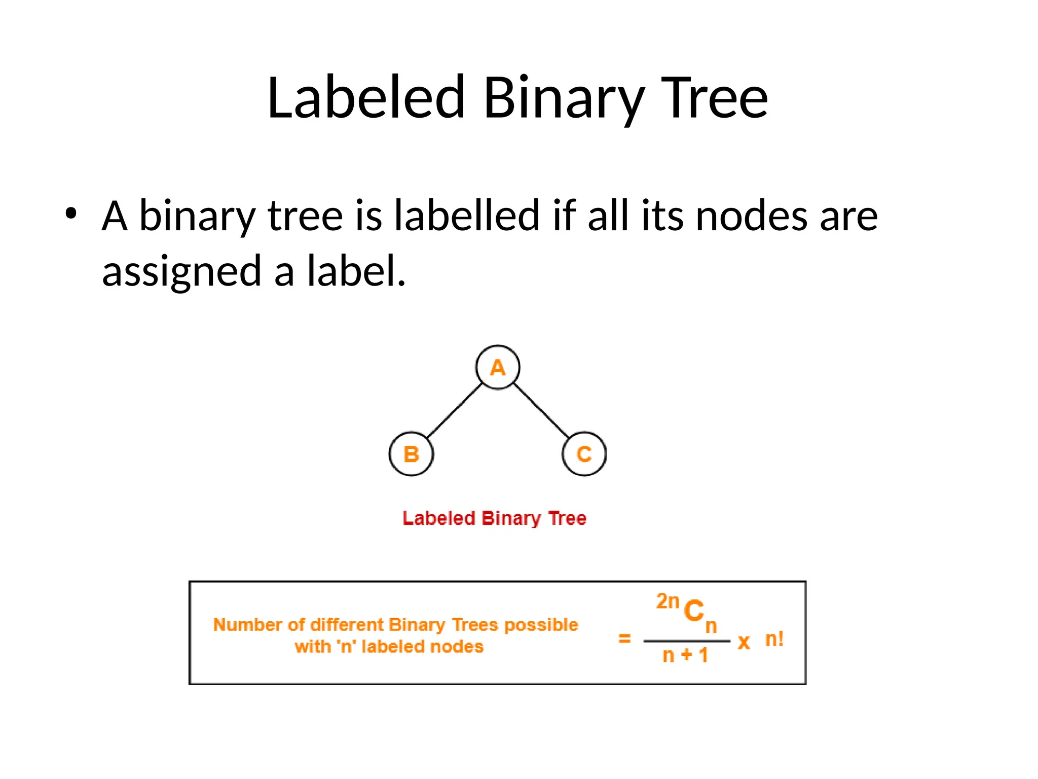 Labeled Binary Tree
• A binary tree is labelled if all its nodes are
assigned a label.
 
