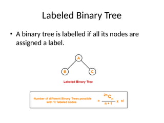 Labeled Binary Tree
• A binary tree is labelled if all its nodes are
assigned a label.
 