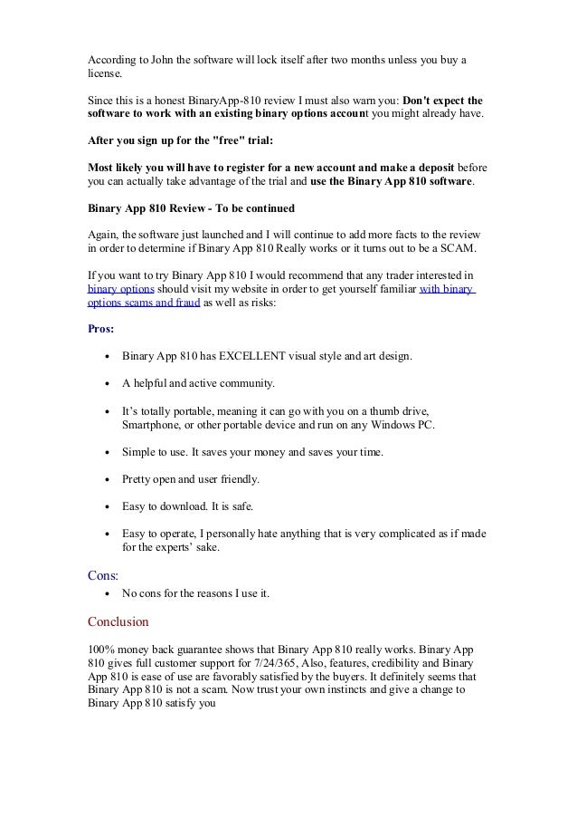 Binary options app 810