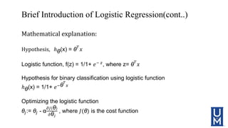 Binary classification with logistic regression algorithm using hadoop | PPT