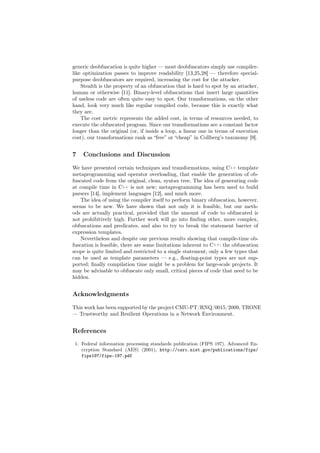Binary code obfuscation through c++ template meta programming | PDF