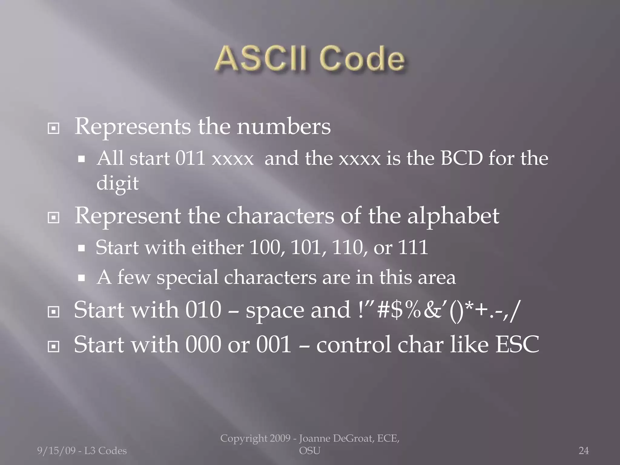 Binary codes | PPTX | Programming Languages | Computing