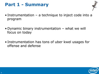 Binary instrumentation - dc9723