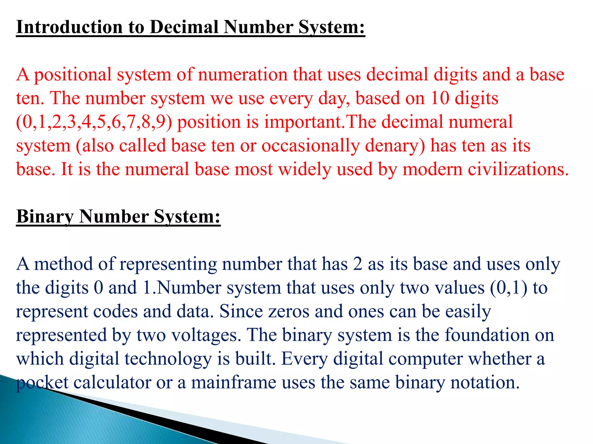 Binary number system | PPTX | Technology & Computing