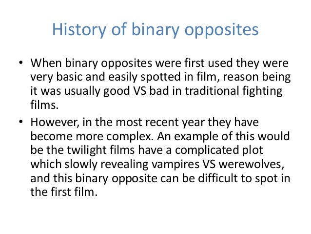 examples of binary opposition in media
