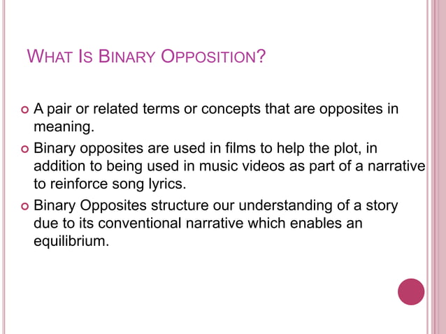 Binary opposition theory | PPT