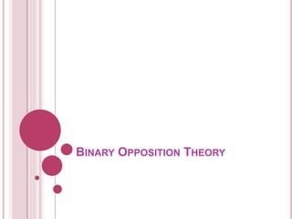 BINARY OPPOSITION THEORY
 