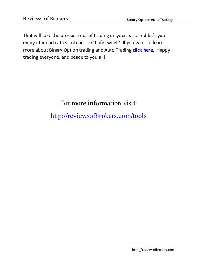 Binary options auto trading review