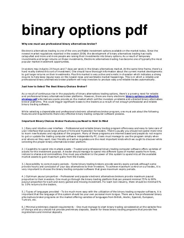 binary options one candlestick strategy pdf