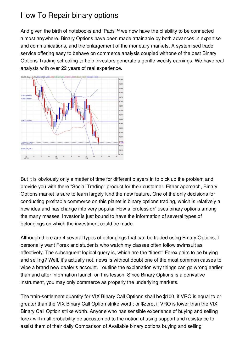 Binary options recovery