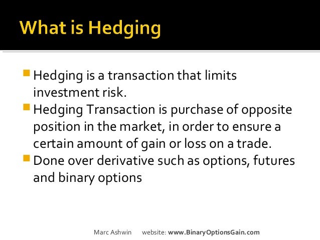 Hedge with binary options