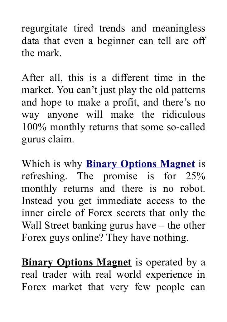 Binary options magnet review