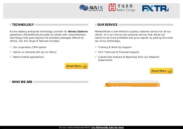 Binary option crm