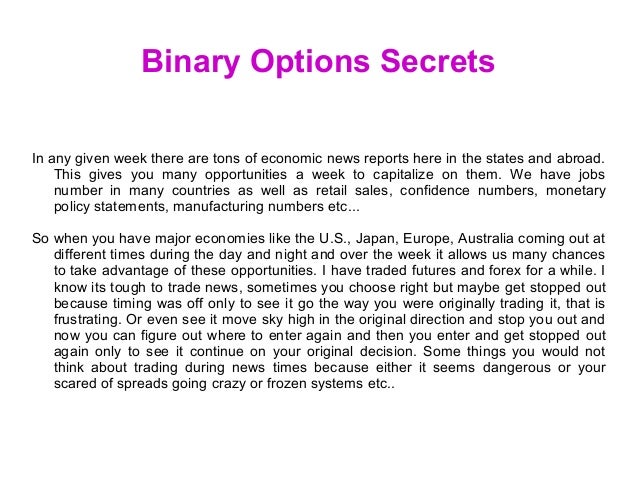 Binary options secrets