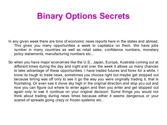 Binary options secrets