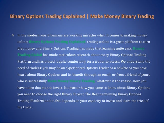 Binary option explained