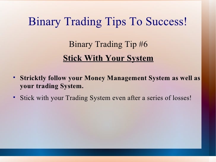 Binary options tip
