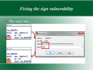 Fixing the sign vulnerability
● The easy one...
 