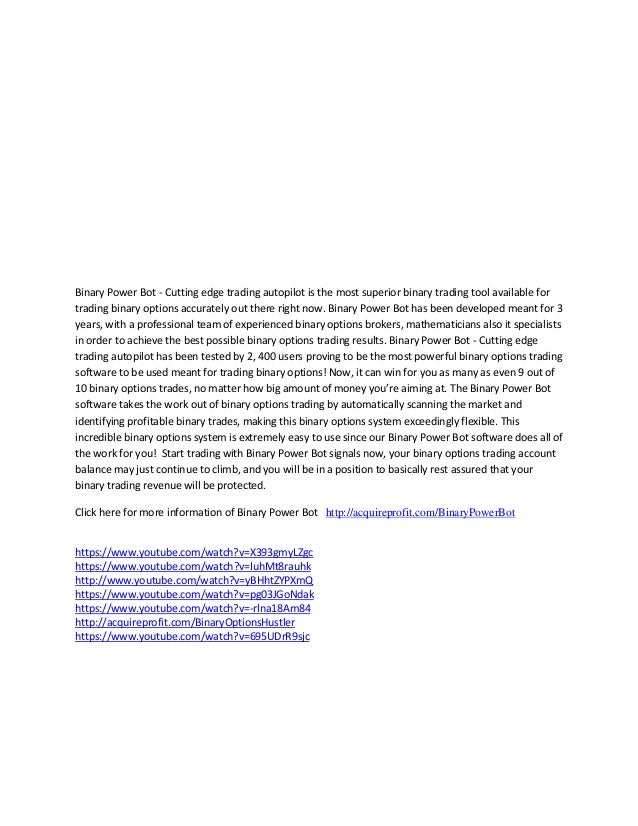 Binary options power bot