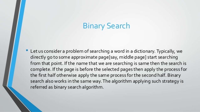 Binary search