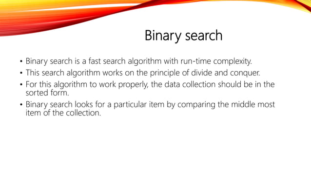 Binary search in data structure | PPTX | Search | Internet