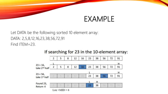 Binary search in data structure | PPTX | Search | Internet