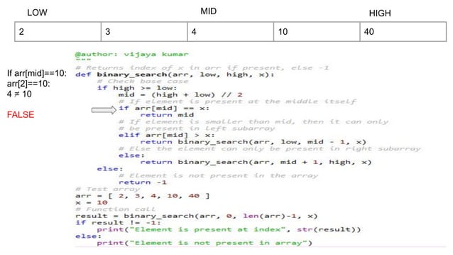 Binary search in Python using recursion | PDF