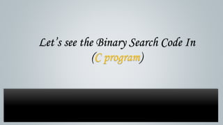 Binary search | PPT image.