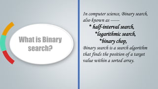 Binary search | PPT