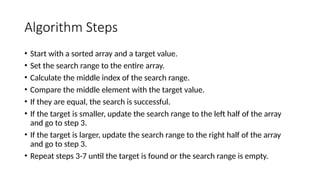 an Introduction to binary search algorithm | PPT