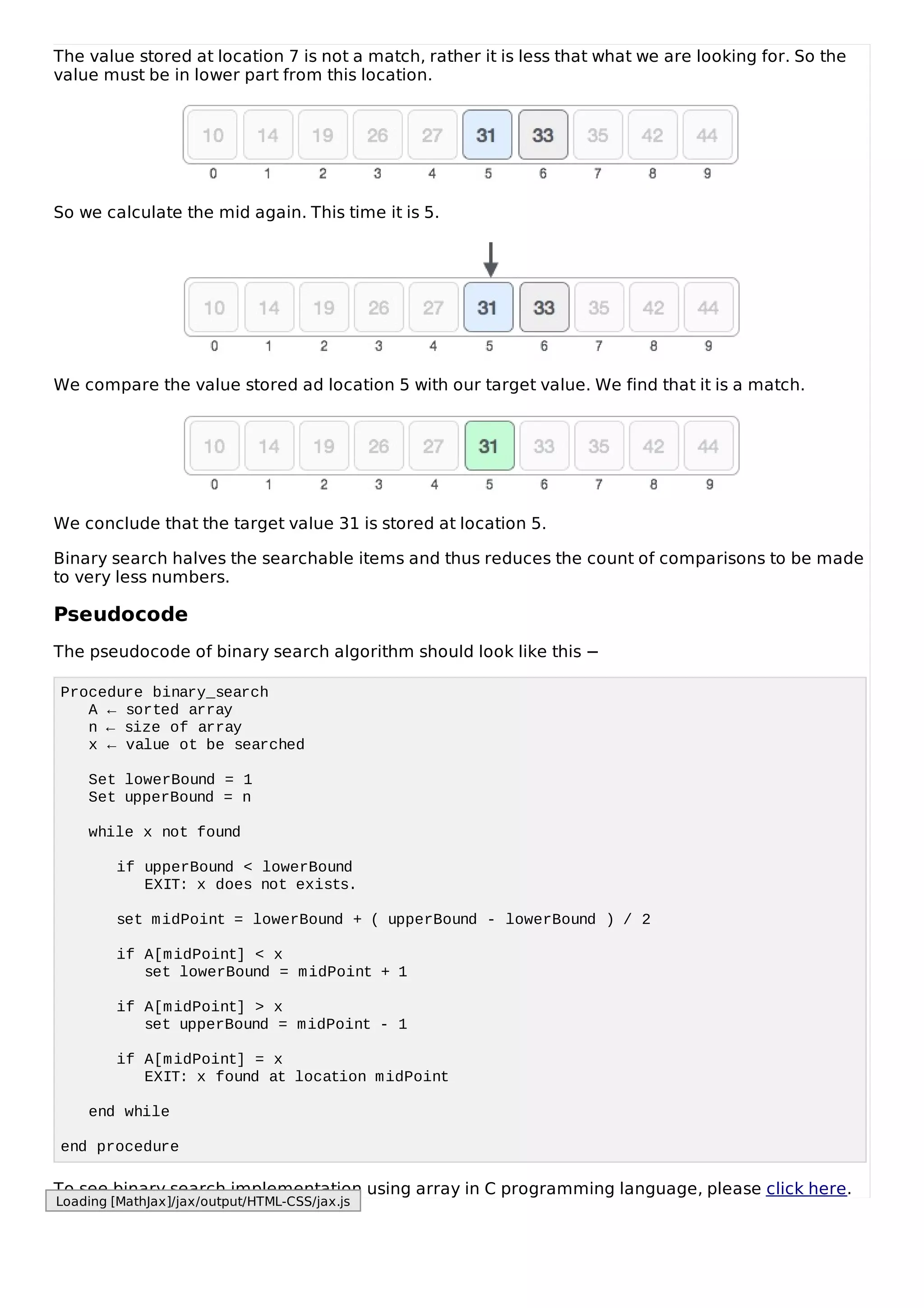 Binary search algorithm | PDF