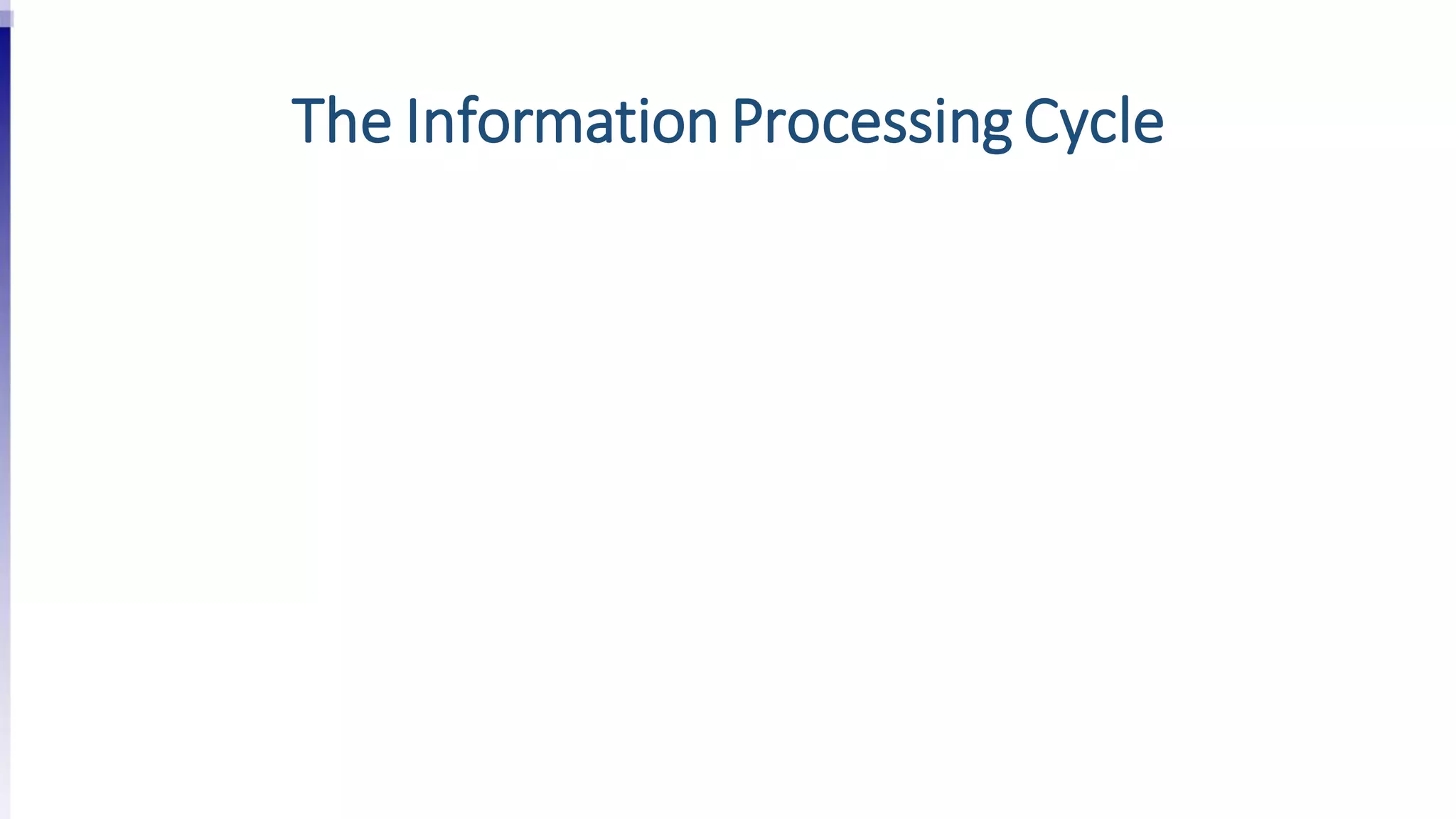 The Information ProcessingCycle
 