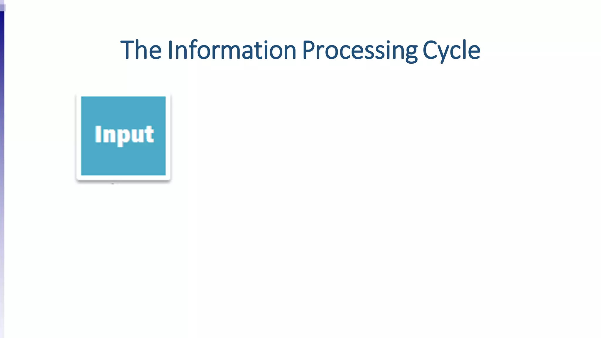 The Information ProcessingCycle
 